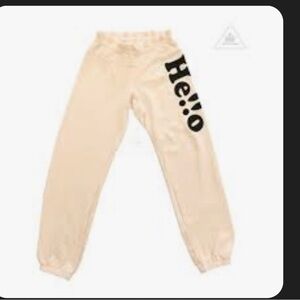 Wildfox Kids Light pink Joggers with Black Text